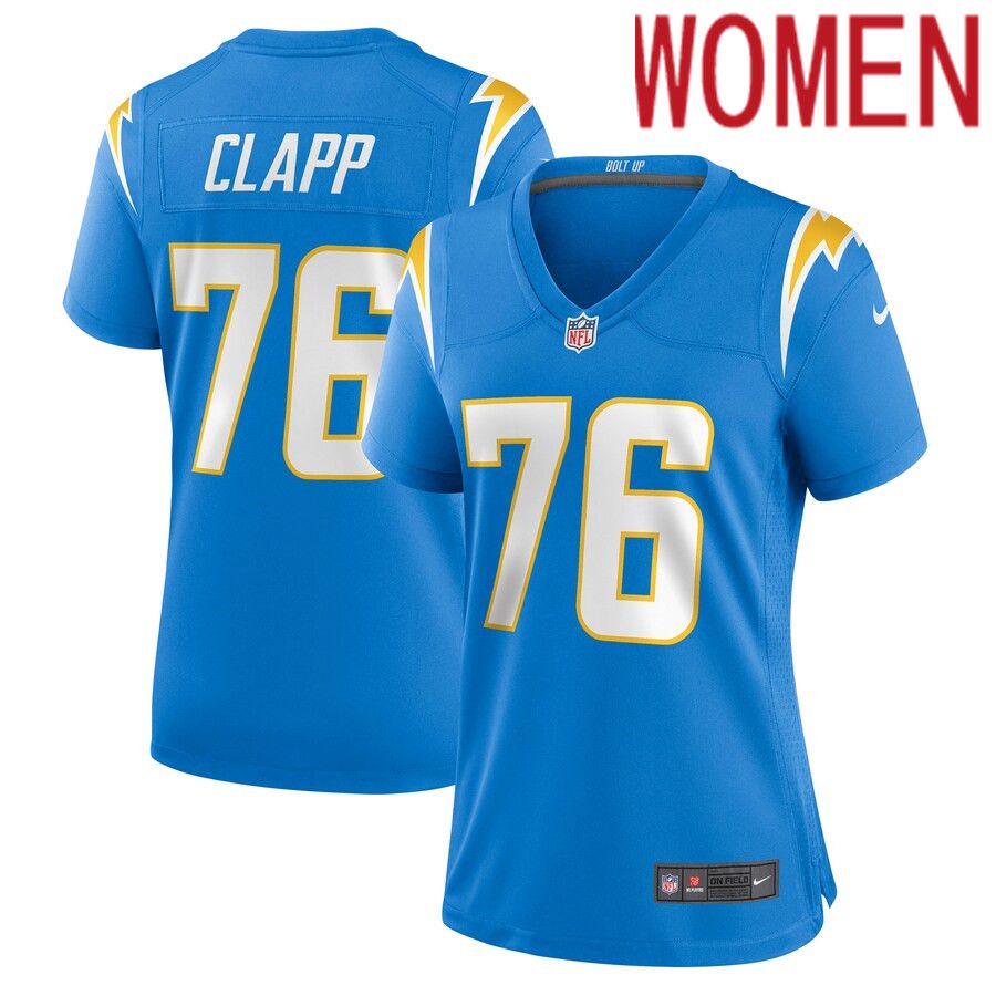 Women Los Angeles Chargers #76 Will Clapp Nike Powder Blue Game NFL Jersey